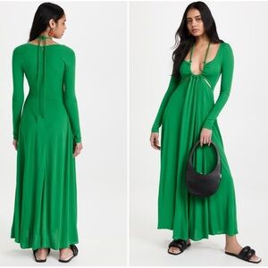 Proenza Schouler Matte Jersey Halter Neck Long Sleeve Dress